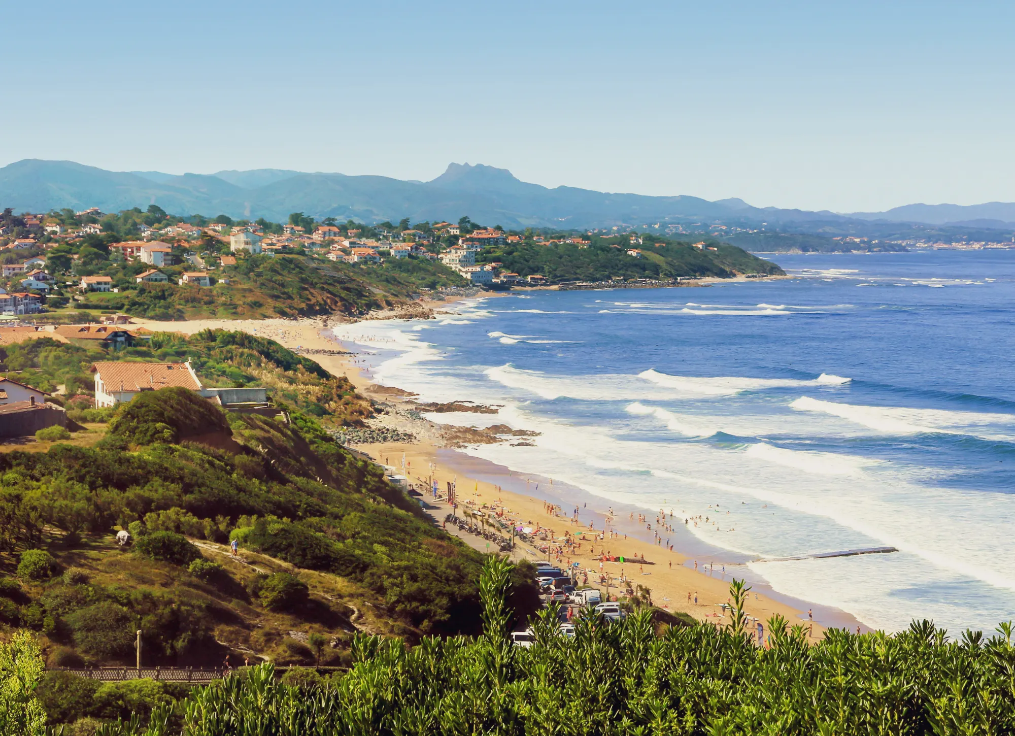 Vue panoramique de la côte basque française